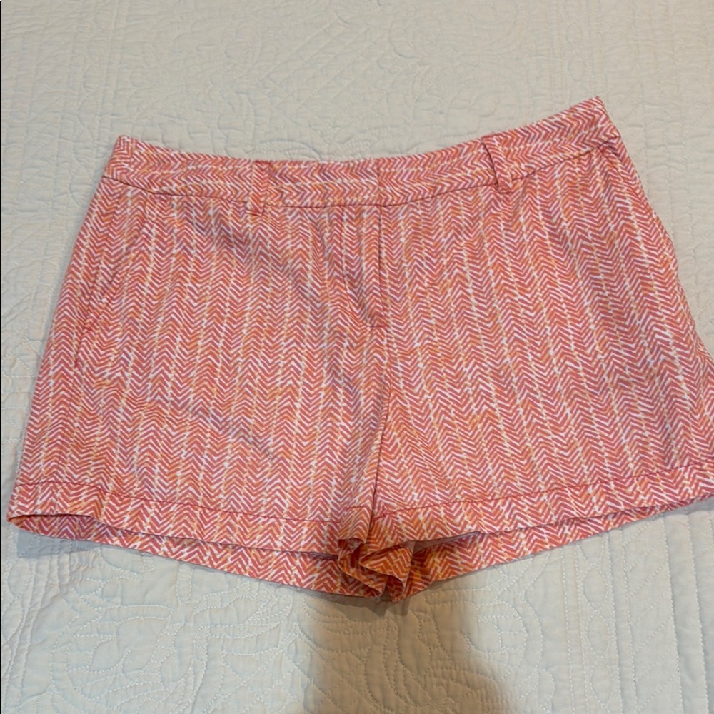 LOFT Pink and White Shorts